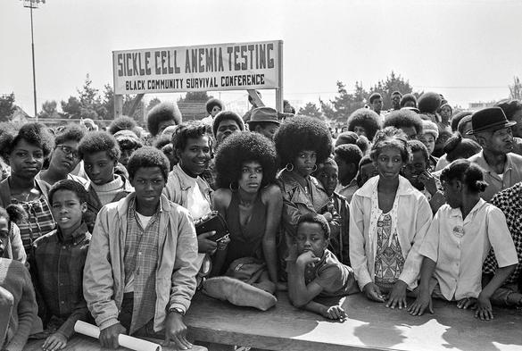A large crowd gathered at the "Testing for Sickle Cell Anemia at Black Community Survival Conference."
