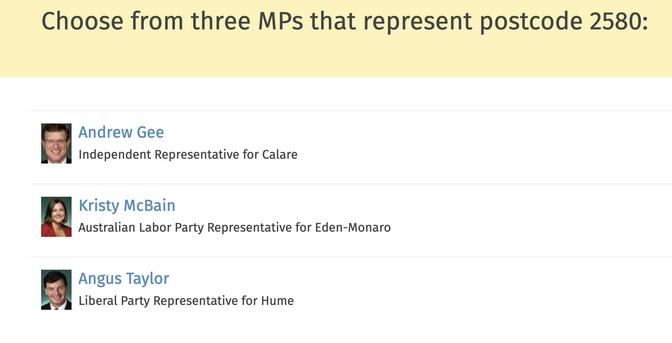 take your pick of fossil fuelled andrew gee, kristy mcbain, and angus taylor
