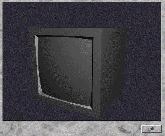 its a 3d rendering of a crt, but its just a cube, so its kinda goofy