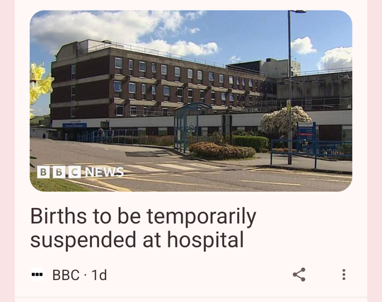 Births to be temporarily suspended at hospital