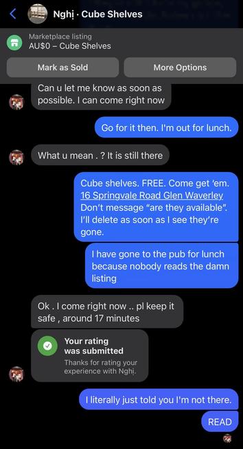 A conversation with a fucking moron. You don’t need to know.