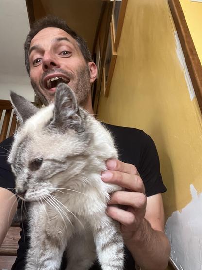 Jon selfie with Josette the cat