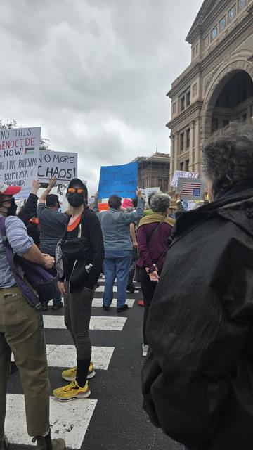 Giant crowd at the Texas Capitol with anti Trump and anti Musk signs 