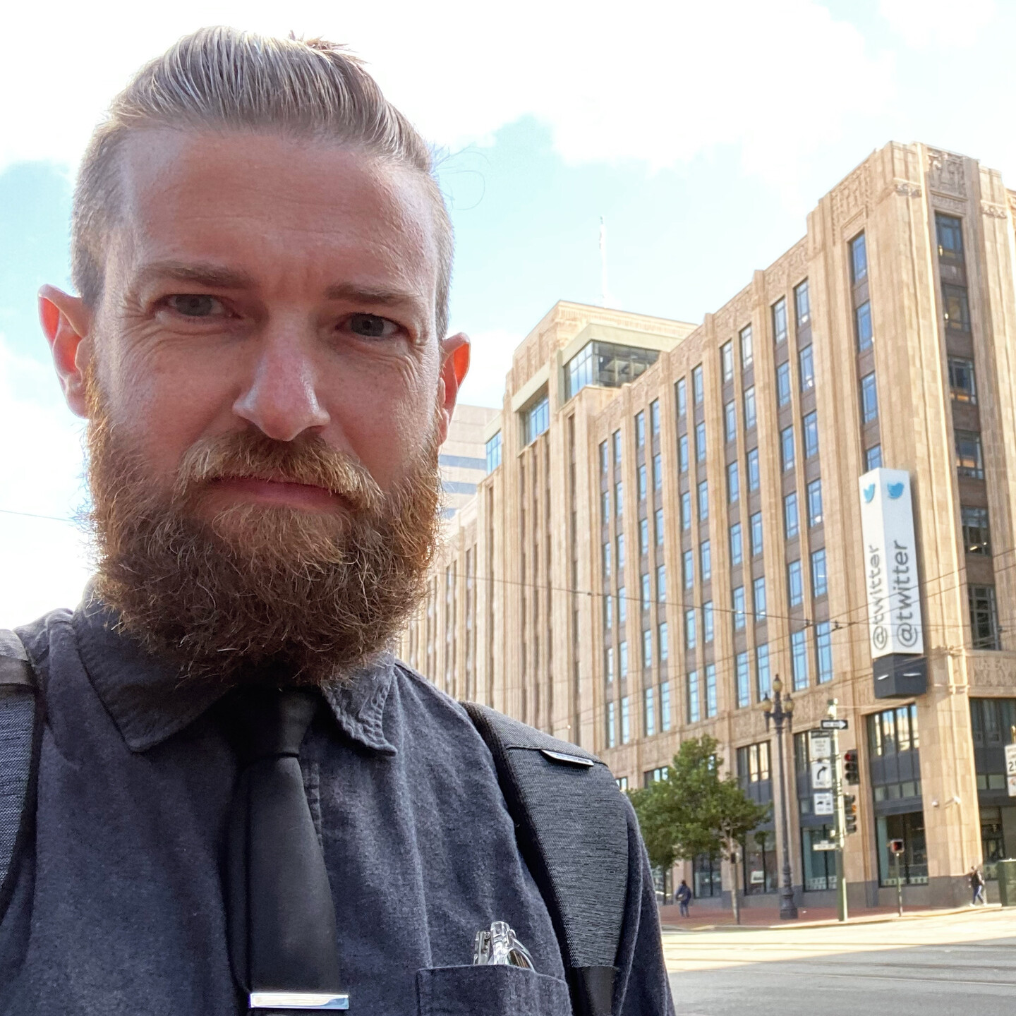 Me standing outside the Twitter HQ