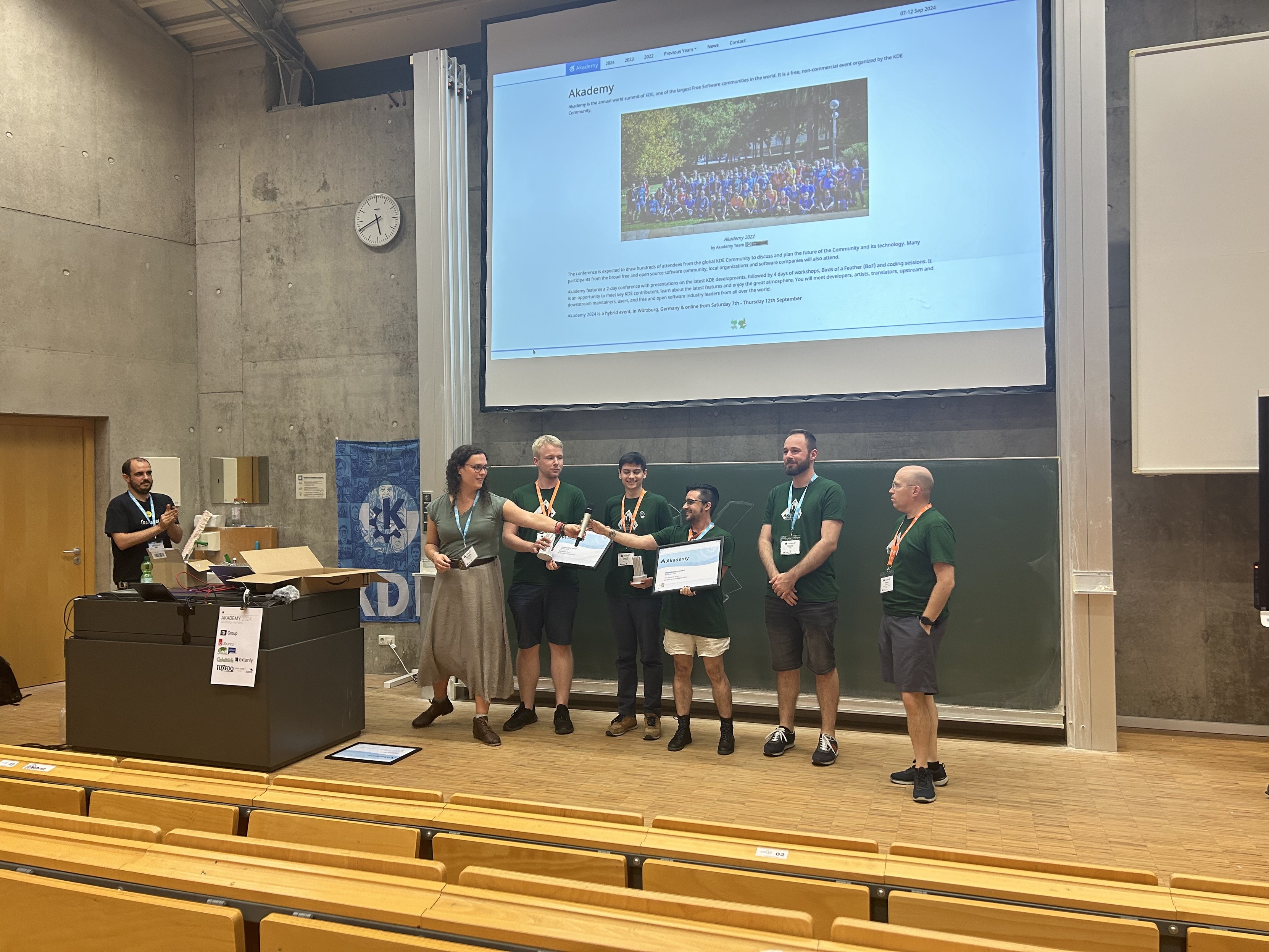 What an unforgettable two days at #Akademy2024! Thanks to our sponsors, attendees, Julius-Maximilians-Universität Würzburg, the Akademy Team, and all the volunteers for making it a success.