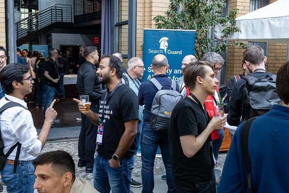 Attendees chatting with each other at the Get-Together at bbuzz 2024