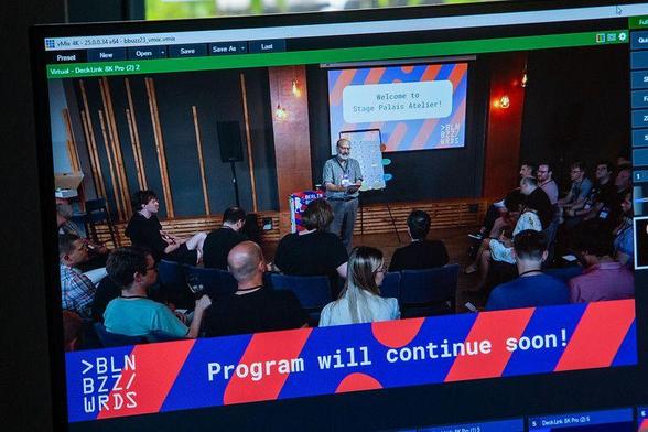 A laptop screen on which a bbuzz session is streamed