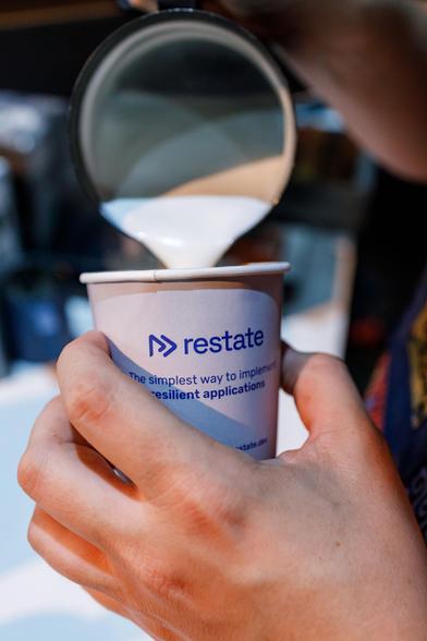 Cup of coffee sponsored by restate
