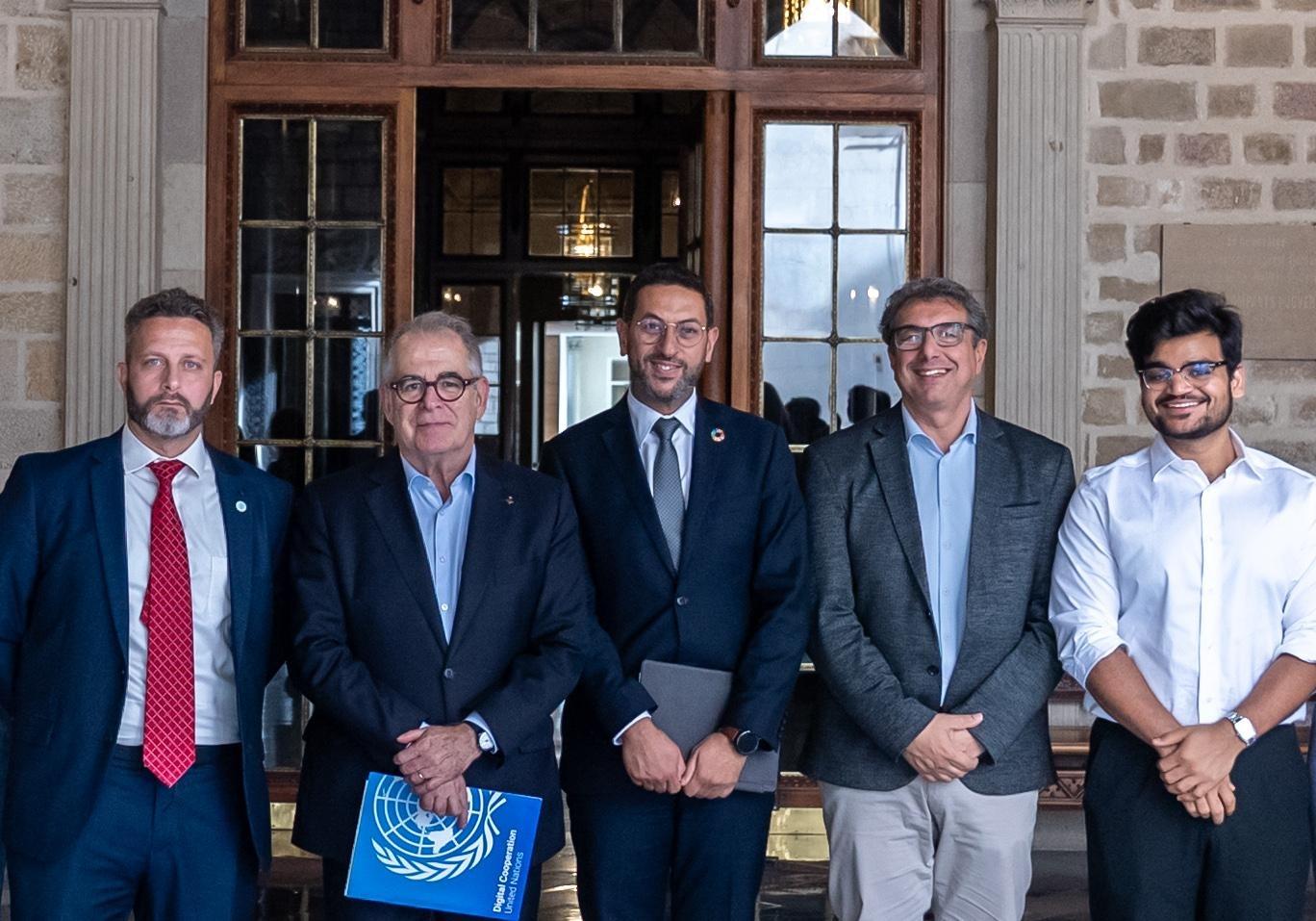Members of the CIty of Barcelona & UN Open Source teams pose for a group photo after their signing of the UN Open Source Principles.