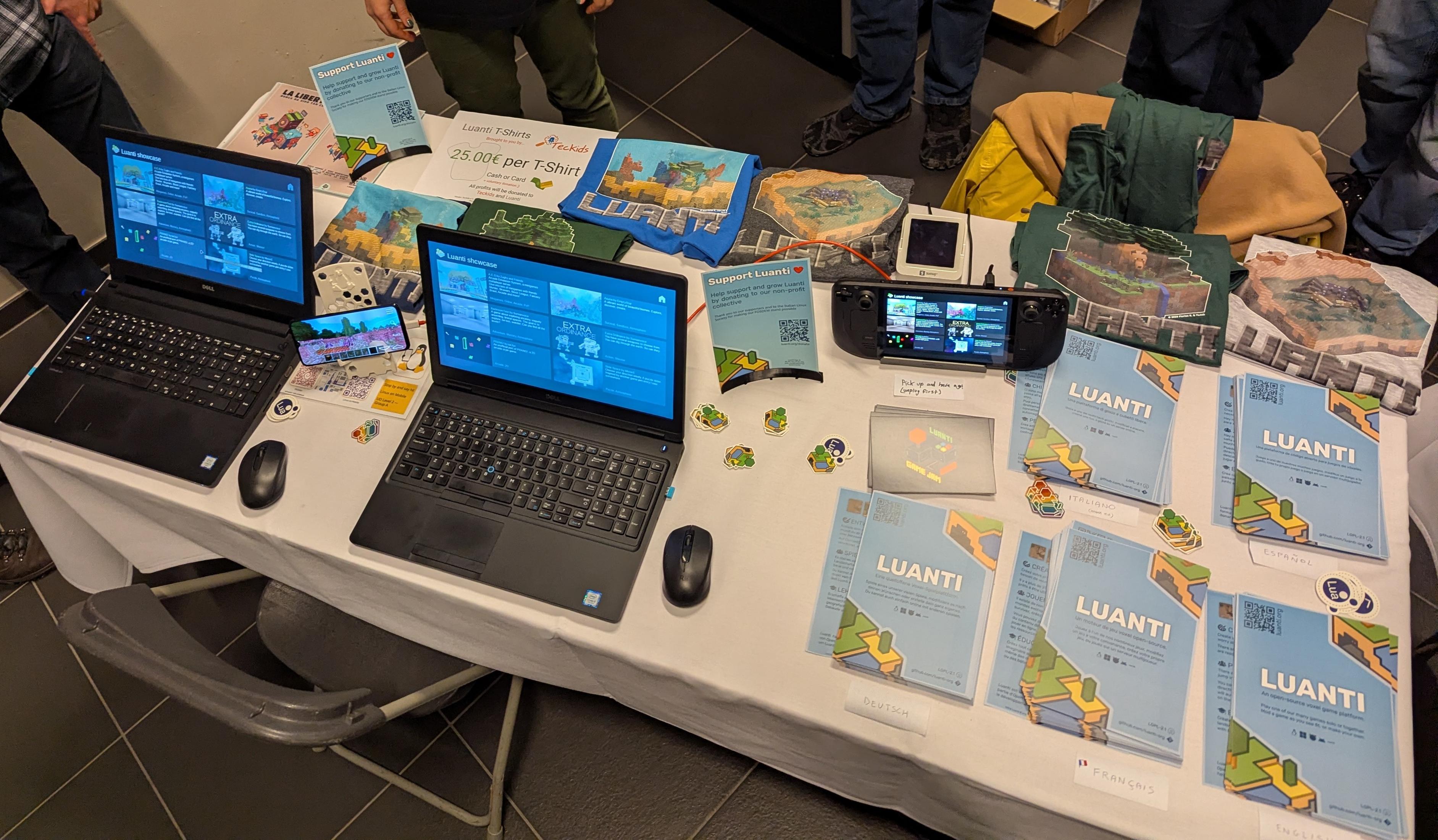 Photo of our stand at FOSDEM