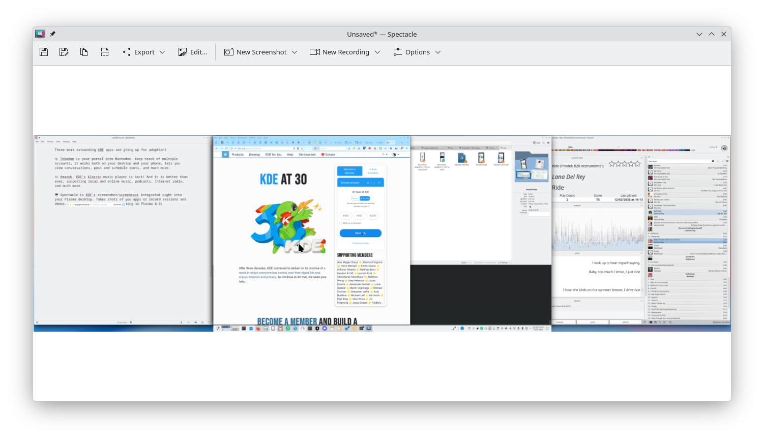 Spectacle's main view showing a captured desktop.
