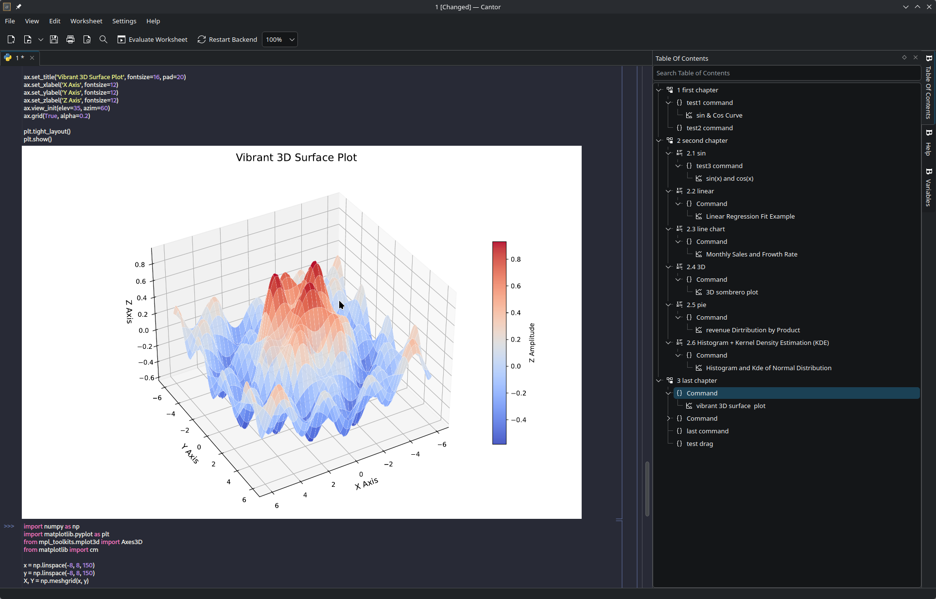 Image: Recent improvements in Cantor/LabPlot