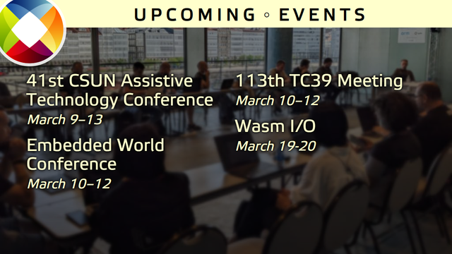 Image banner that includes the names and dates of the four events