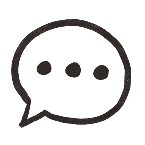 A chat bubble with three dots in it, as if to imply “someone is typing or speaking.”