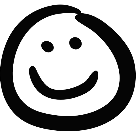 A very crude, bold, smiley face.