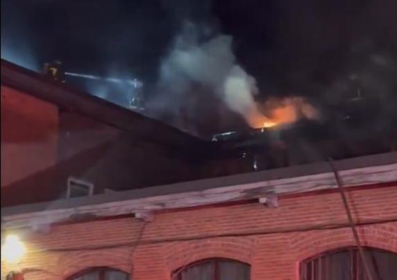 Roof fire at Westinghouse Plaza, photo by BFD