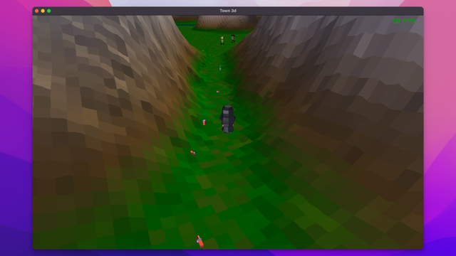 Gully into town starting to fill with trash (in 3D!)