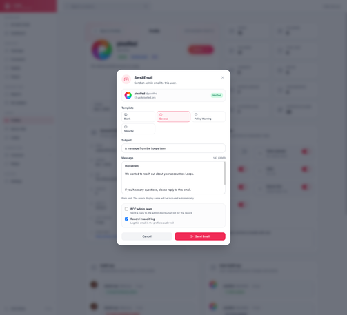 Loops Admin Dashboard