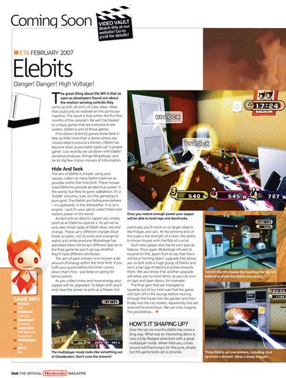 And another Wii game of which I'll continue to sing its praises for eternity: Elebits / Eledees 
taken from Official Nintendo Magazine 10 - December 2006 (UK)
