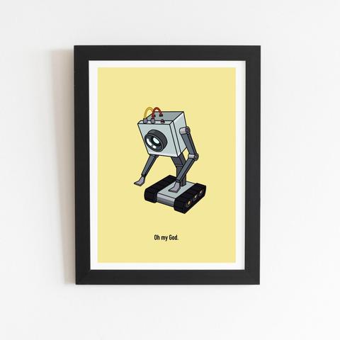 Robot from Rick and Morty saying "oh my god"