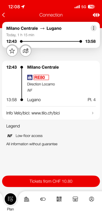 SBB Shows Lugano as destination