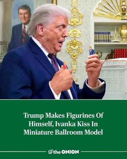 Trump Makes Figurines Of Himself, Ivanka Kiss In Miniature Ballroom Model