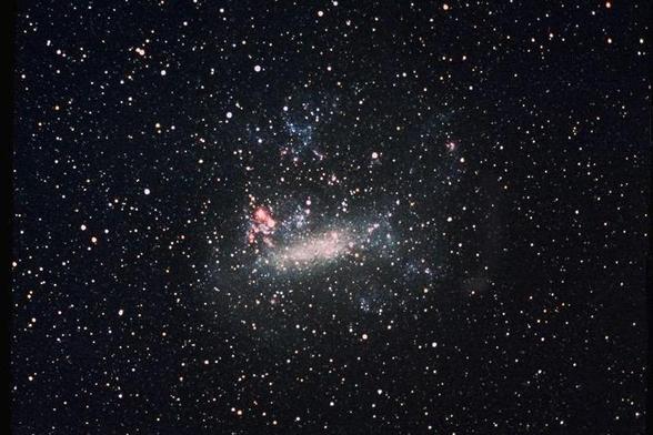 A view of stars and a galaxy