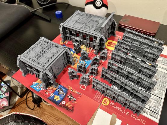 Warhammer 40k STC HAB terrain spray painted.