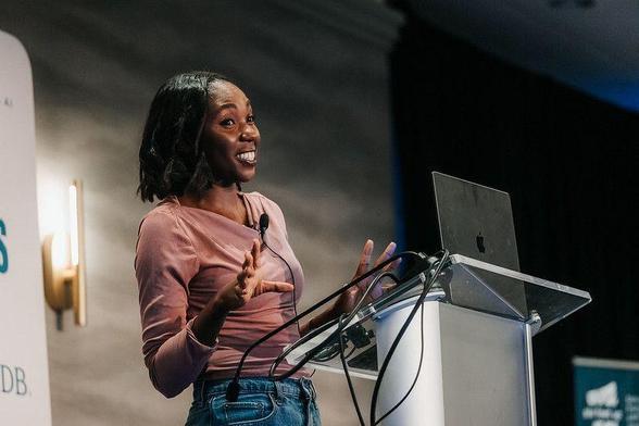 Marlene Mhangami speaking at DjangoCon US 2025