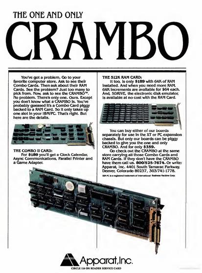 An add for The One And Only CRAMBO multifunction card from Apparat. Inc. Ask for the CRAMBO by name.
