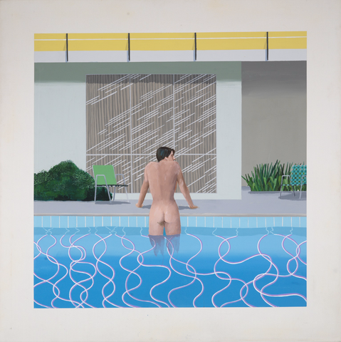 Peter Getting Out of Nick's Pool 1966 painting by David Hockney