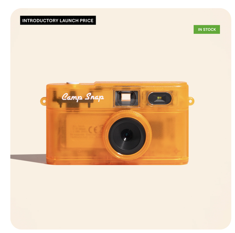 Camp Snap camera in clear orange.