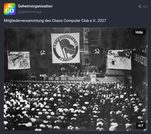 Foto der Gründungsversammlung der Antifaschistischen Vereinigung