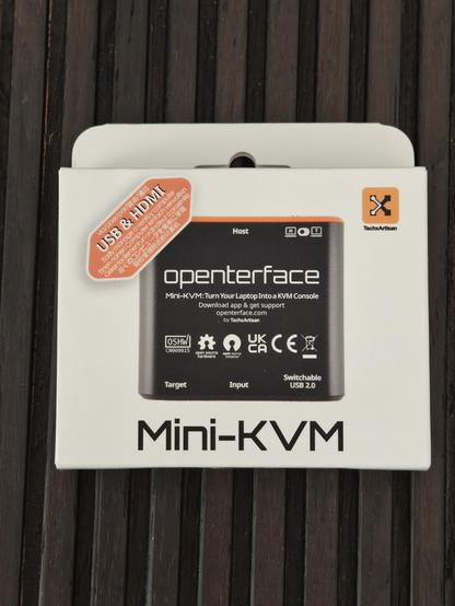 Photo of a brand new in box Openterface Mini-KVM.