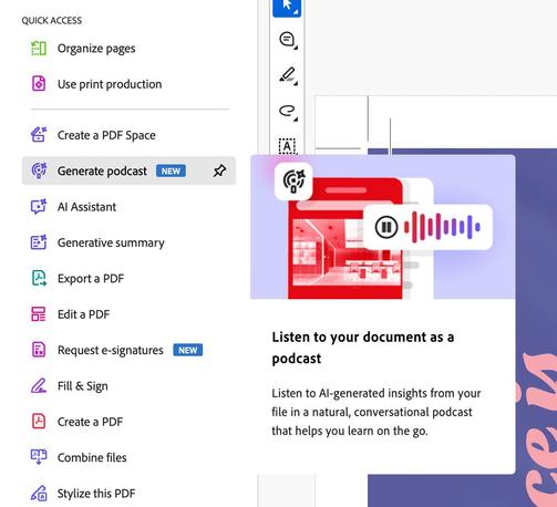 They added a “Listen to your document as a podcast” to adobe fucking acrobat.