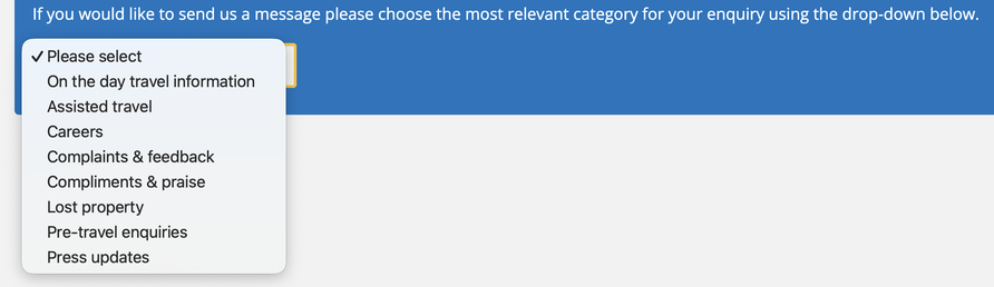 Step 1, mandatory: choose a category from the list.