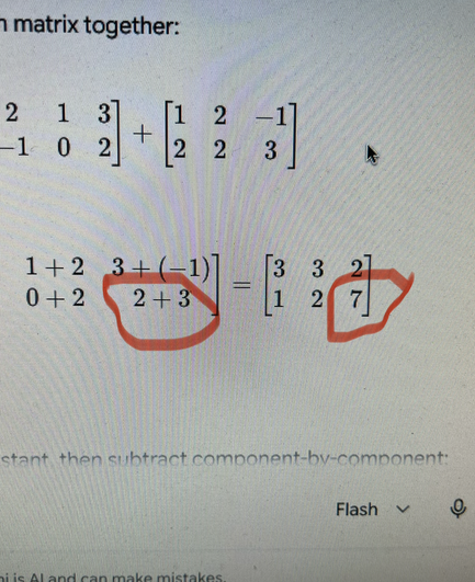 AI output declaring that 2+3=7