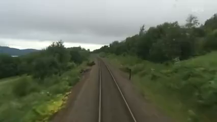 A short clip from a webcam at the front of a train.