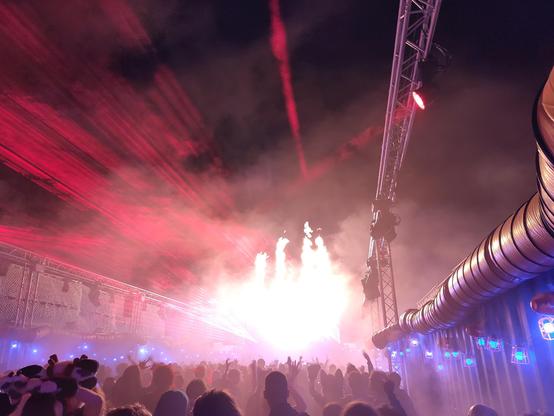 The dance floor; fire, smoke, and lasers