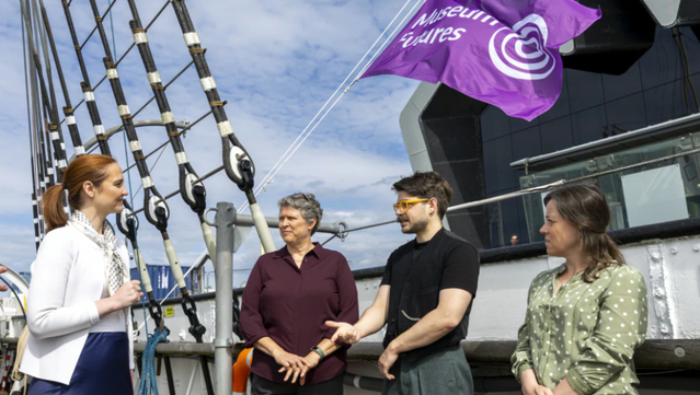 From left: Culture secretary Màiri McAllan with MGS chief executive Lucy Casot, and sector professionals Matthew Bellhouse Moran and Gillian Simison, at an event to celebrate the first year of the Museum Futures programme Martin Shields