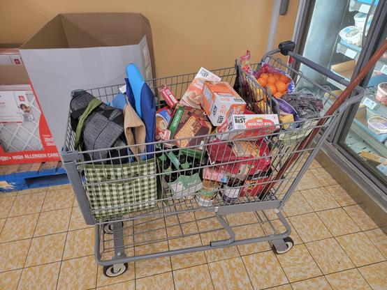 My full shopping cart at Aldi.