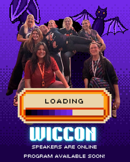 A group of WICCON organisers with a progress bar and the text :
Loading
Speakers announced
Program follows soon