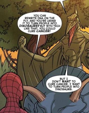 Sauron: But I don't want to cure cancer, I want to turn people into dinosaurs!