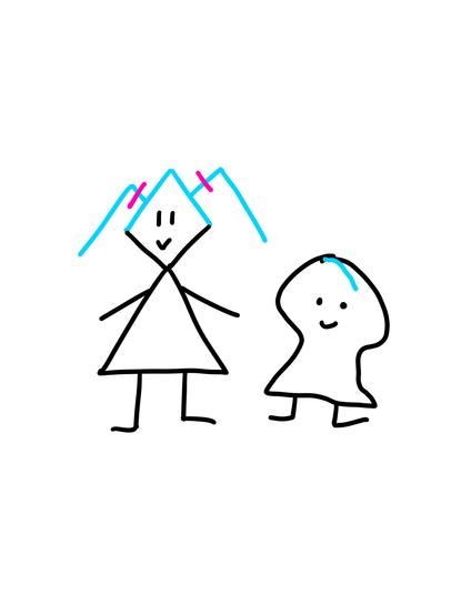 doodle hatsune miku and melanie’s doodle guy that kinda looks like a dingus