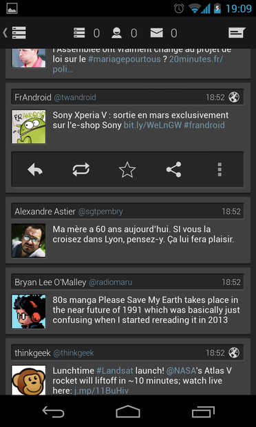 A Twitter timeline, as seen in Falcon Pro