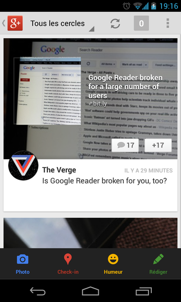 A Google+ feed