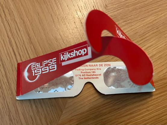 A pair of eclipse glasses from 1999