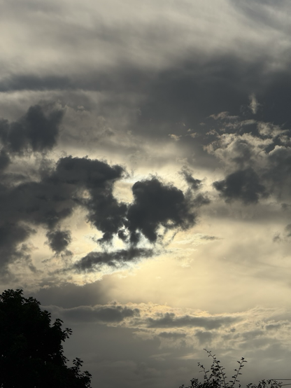 Lots of cloud with a sun hiding behind
