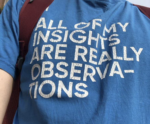ALL OF MY INSIGHTS ARE REALLY OBSERVATIONS
