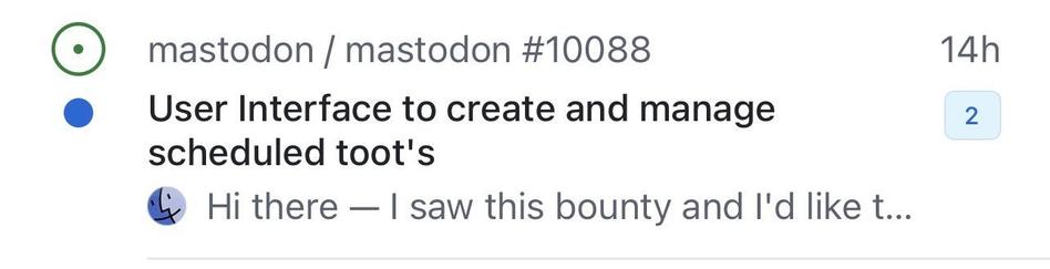 Github notification, for the issue "User Interface to create and manage scheduled toot's"

Then the latest message is "hi there - I saw this bounty and I'd like to [...]" and then it cuts off, but it fucking uses an em dash, after the first two words, instead of a comma